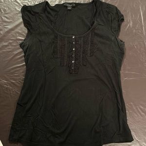Express Blackfaux button sleeveless shirt